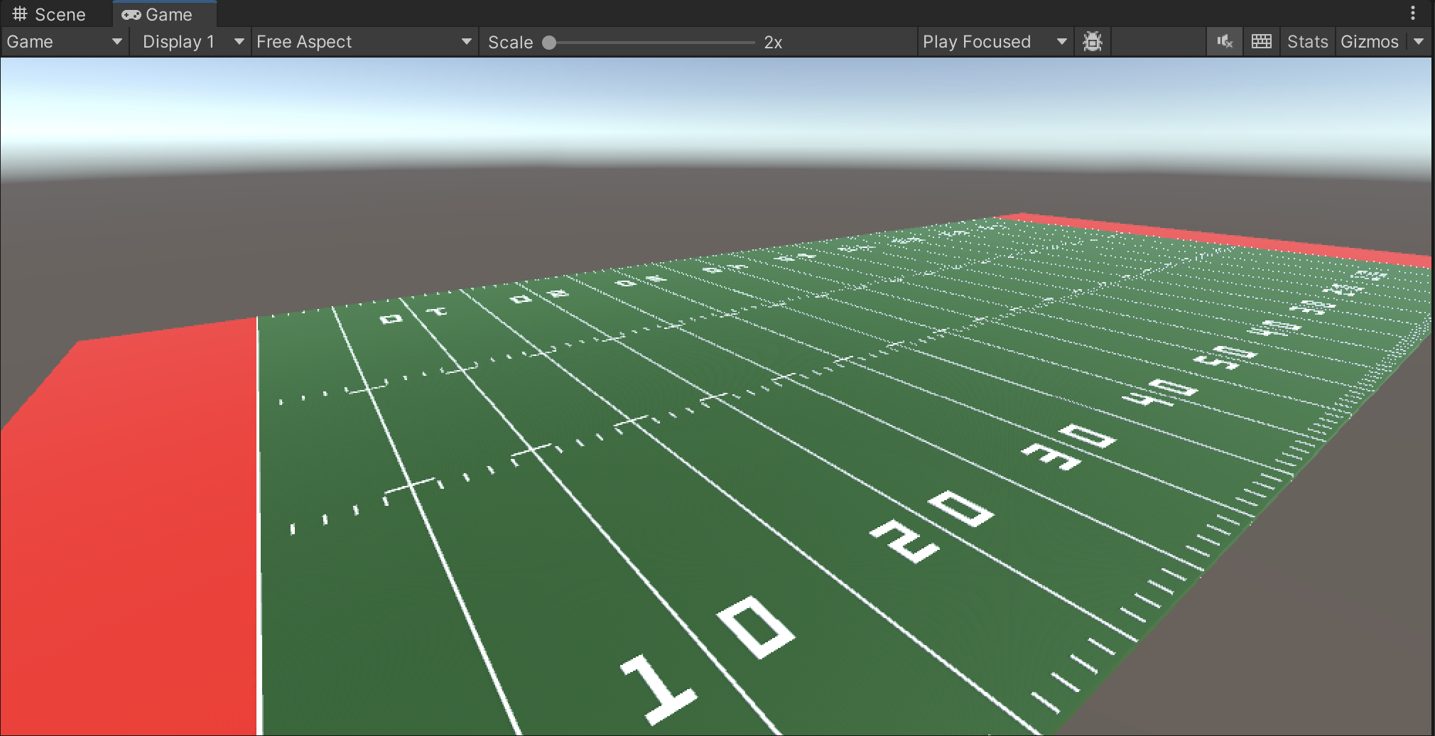 Angled view of the Unity 3D field object